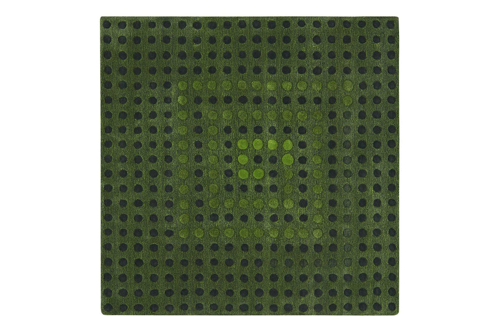 Ullmatta – Avocado Spiral | Handtuftad 200×200 cm