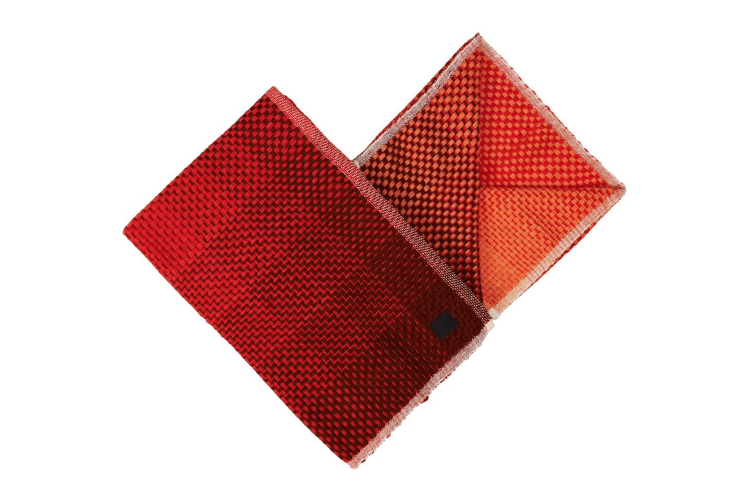 Ullpläd – Gradient Röd | Handvävd 130×180 cm