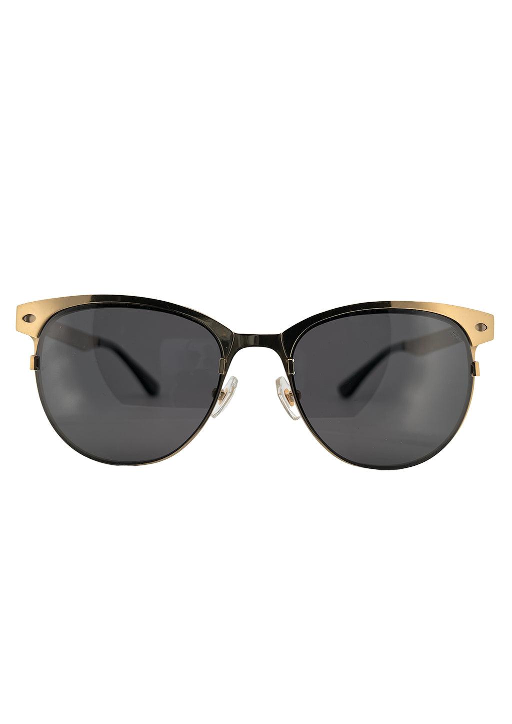 Titanium Clubmaster Solglasögon – 24K Guld